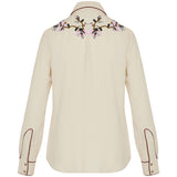 Yzea beaded embroidered shirt
