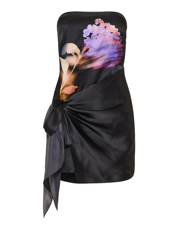 David Koma Front-tie strapless silk mini dress