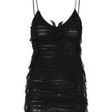 David Koma Ruched floral-embellished mini dress
