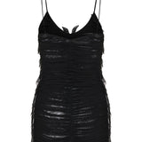 David Koma Ruched floral-embellished mini dress