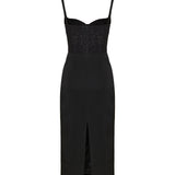 David Koma Floral embroidered contrast dress