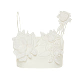 David Koma Flower-cluster embroidered top