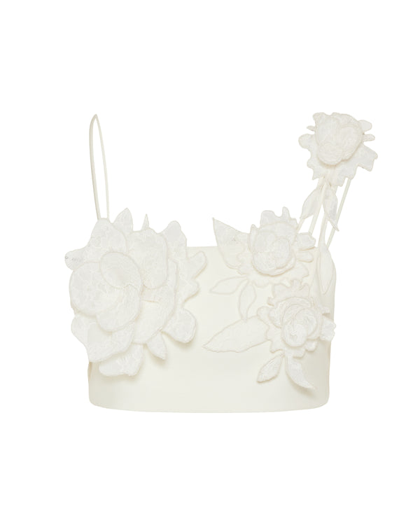 David Koma Flower-cluster embroidered top