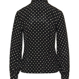 Bow-detail polka-dots silk shirt