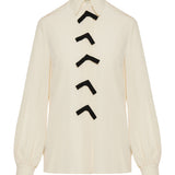 Bow‑detail silk blouse