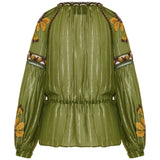 Valentino Garavani Embroidered lurex silk shirt