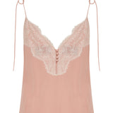 Floral lace‑trimmed silk crepe de chine camisole