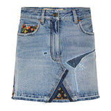Short denim skirt