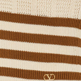 Open-knit striped cotton cardigan