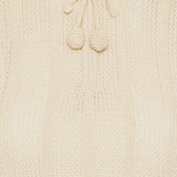 Pointelle knit cotton polo shirt