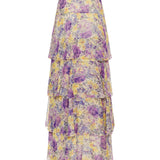 Floral silk maxi skirt