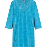 Tie-detailed broderie anglaise cotton mini dress