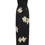 Apres L’Hiver crepe de chine jacquard long dress