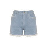 Cashmere denim fringed shorts