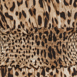 Leopard print poplin short dress