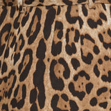 Leopard print poplin shorts