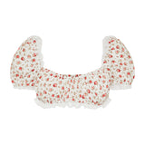 Rose print poplin top