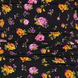 Floral print draped charmeuse dress