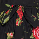 Rose bouquet print midi dress