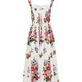 Flower bouquet print cotton dress