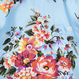 Flower-bouquet print silk shirt