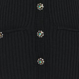 Virgin wool ribbed cardigan