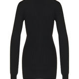 Virgin wool ribbed cardigan