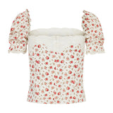 Dolce & Gabbana Floral-print lace-trimmed blouse