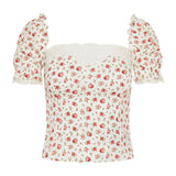 Dolce & Gabbana Floral-print lace-trimmed blouse