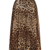 Leopard print chiffon circle skirt