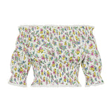 Floral print poplin top