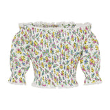 Floral print poplin top