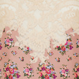 Small flower bouquet print charmeuse top