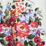 Flower-bouquet print twill vanity bermuda shorts