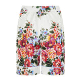 Flower-bouquet print twill vanity bermuda shorts