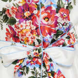 Flower-bouquet print twill vanity shirt