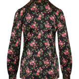 Floral print satin shirt