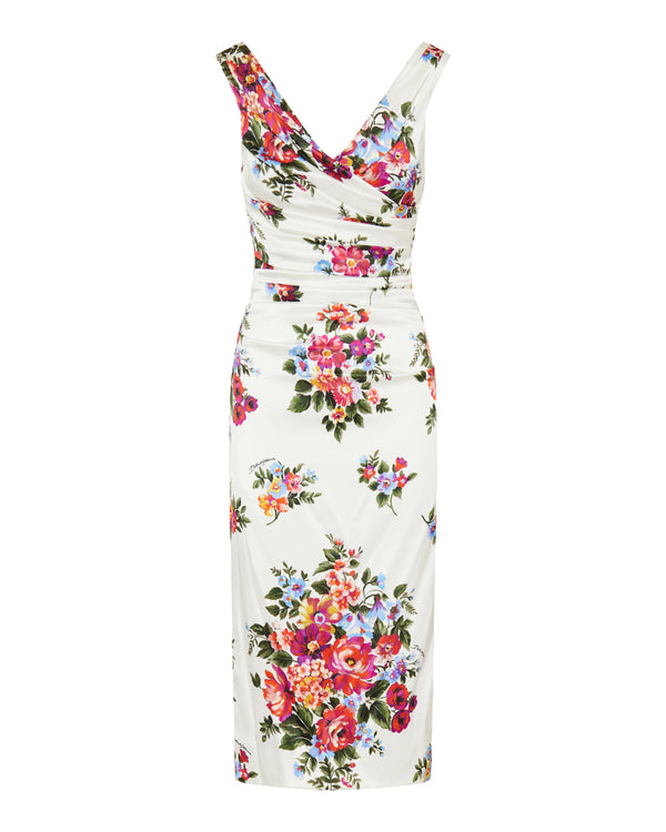 Dolce & Gabbana Off-the-shoulder floral-print midi dress