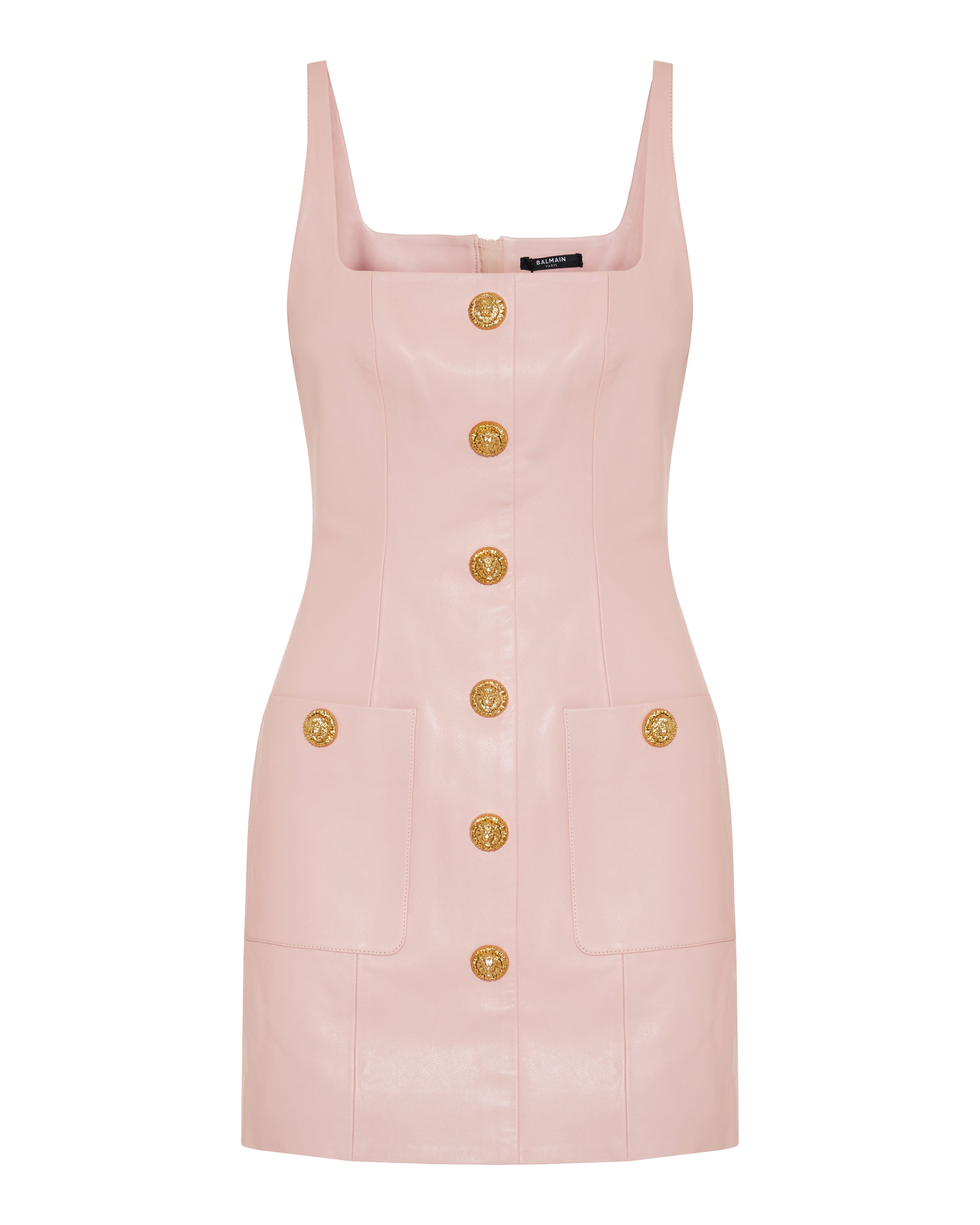 Balmain Short sleeveless leather dress