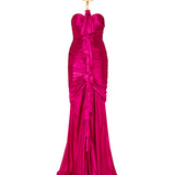 Balmain Draped bustier long dress