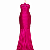 Balmain Draped bustier long dress