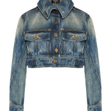 Balmain Cropped denim jacket
