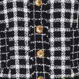 Oversized mixed tweed bomber jacket