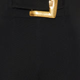 Stretch trousers with belt