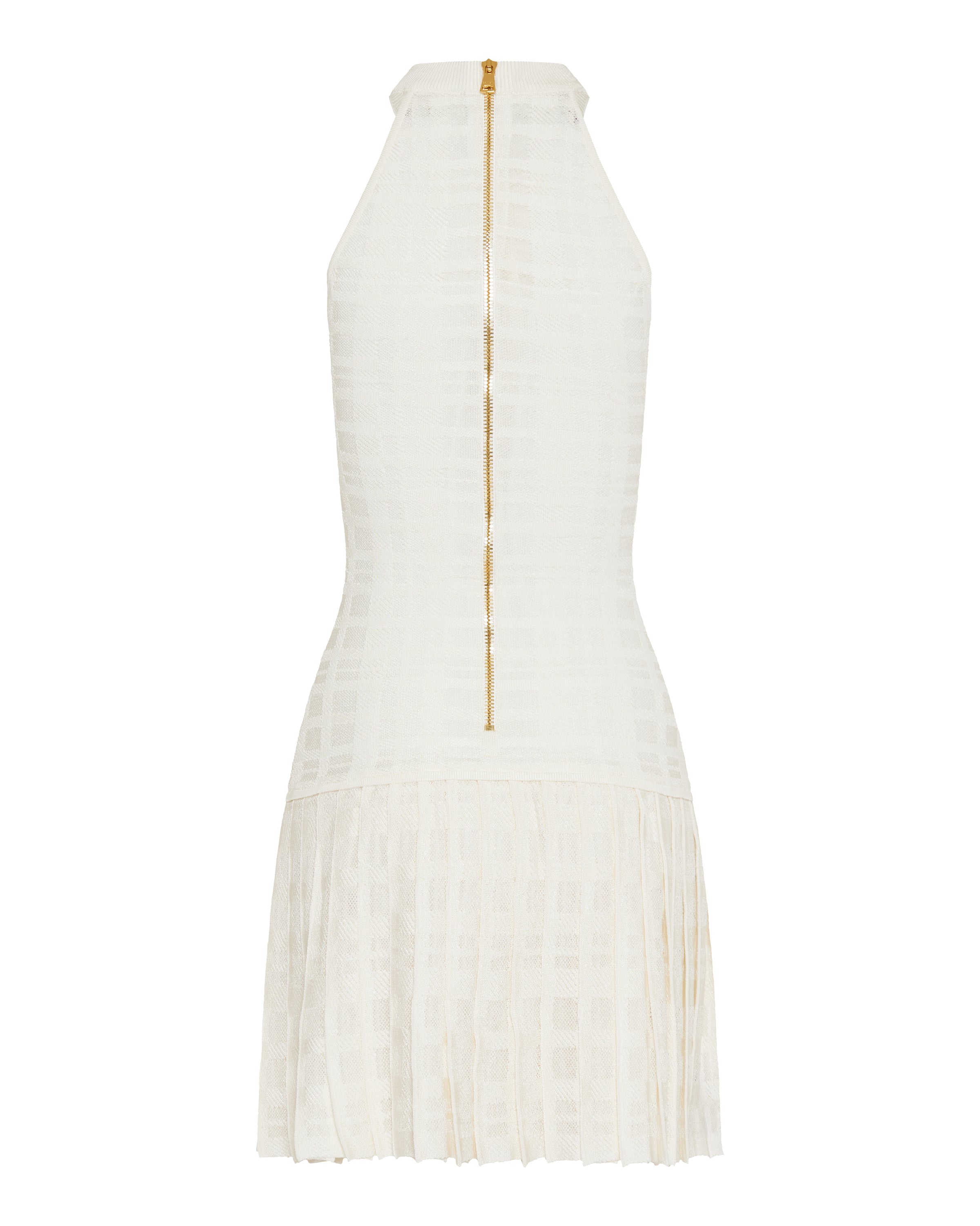 Balmain Tartan knit flared short dress Luisa World Balmain Tartan knit flared short dress Luisa World