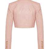 Cropped leather jacket