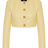 Balmain Cropped leather jacket