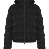 Noyer gather-quilted hooded short down jacket