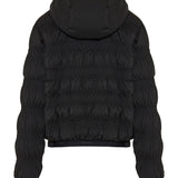 Noyer gather-quilted hooded short down jacket