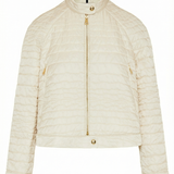 Aubrieta geometric-quilted short down jacket